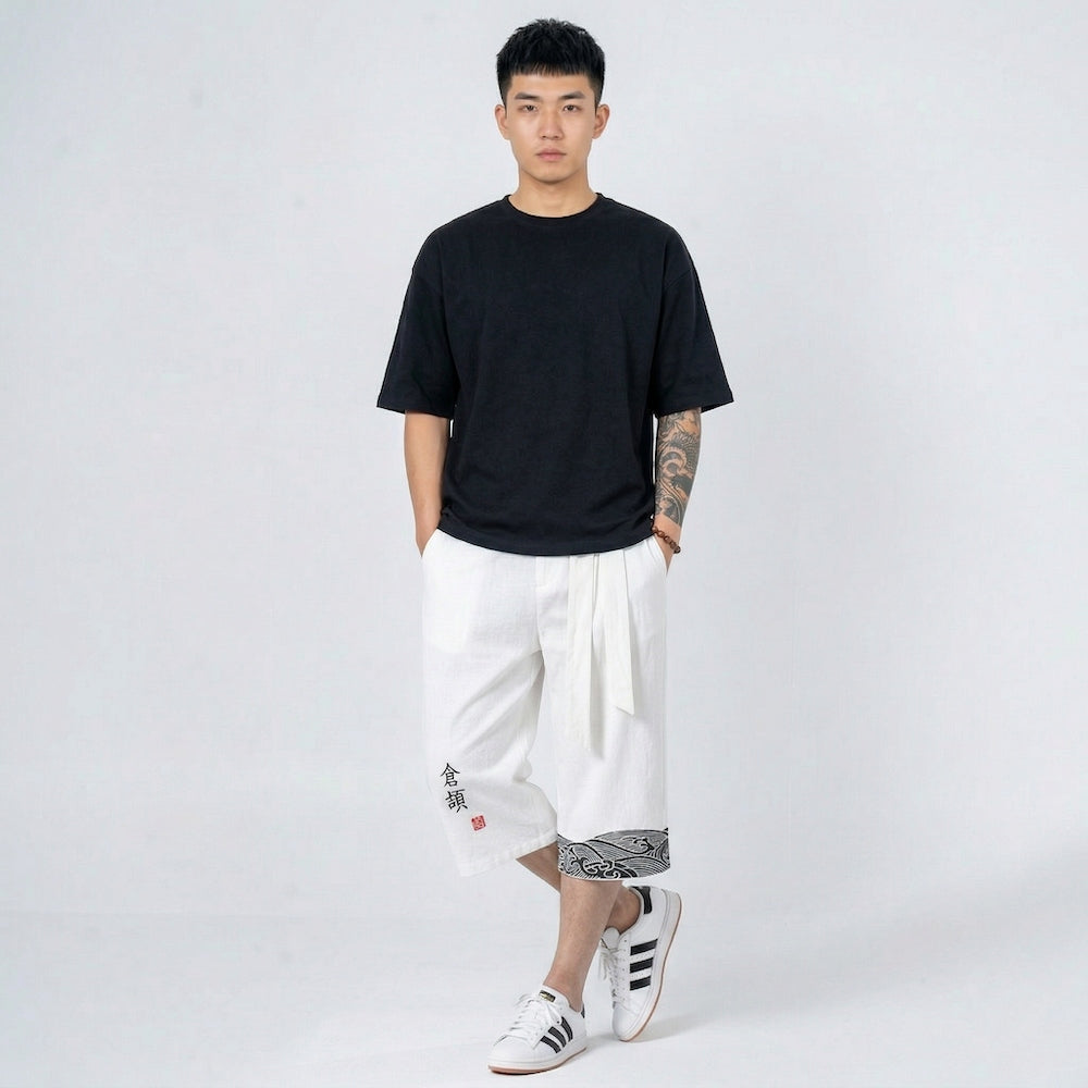 Taro - Pantalon court confort japonais