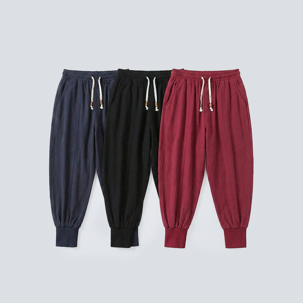 Pack de 3 x Riku - Pantalon harem confort en coton
