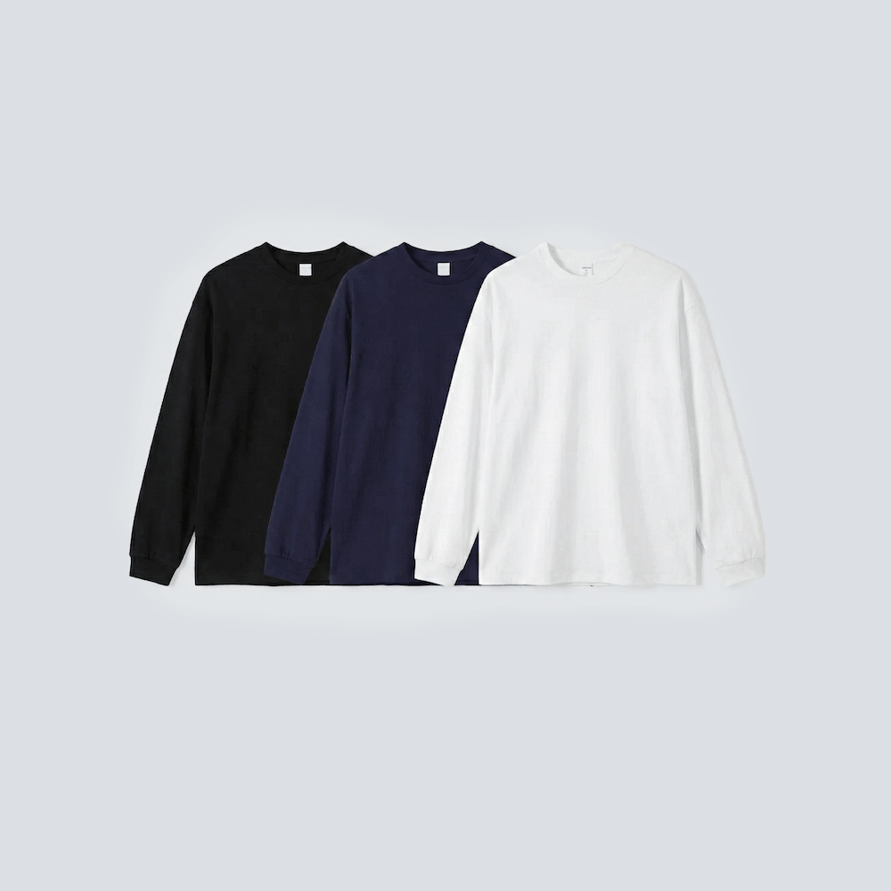 Pack de 3 x Takayama - T-shirt oversize à manches longues (280GSM)