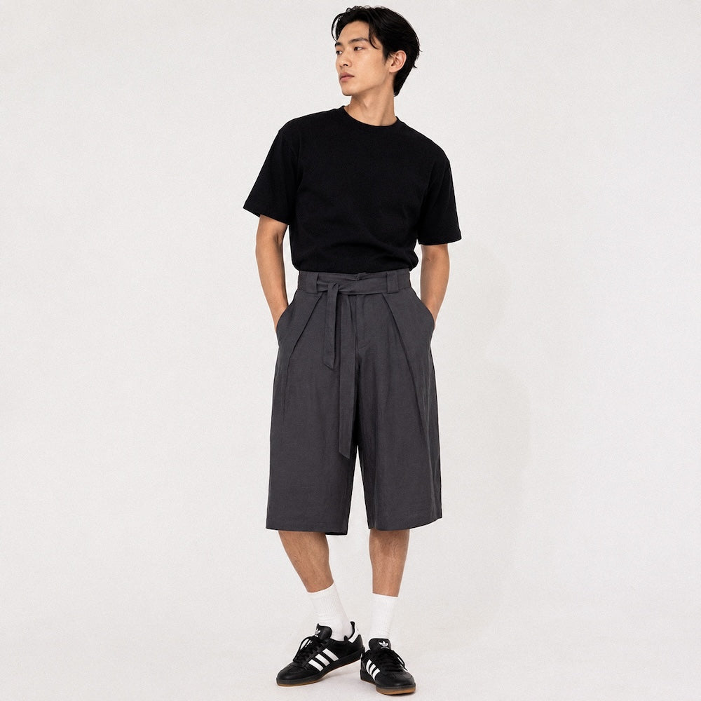 Kaze - Pantalon court plissé japonais