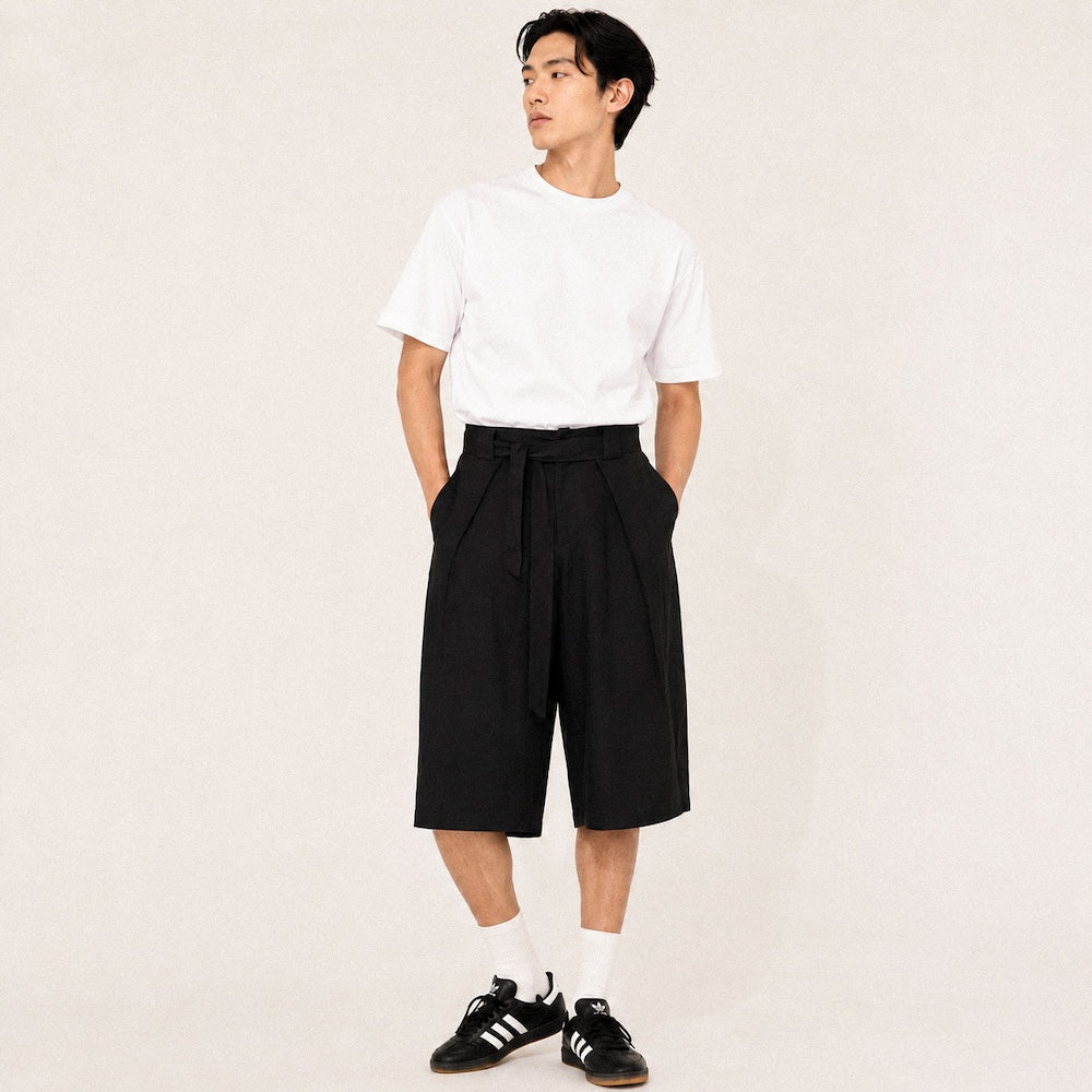 Kaze - Pantalon court plissé japonais