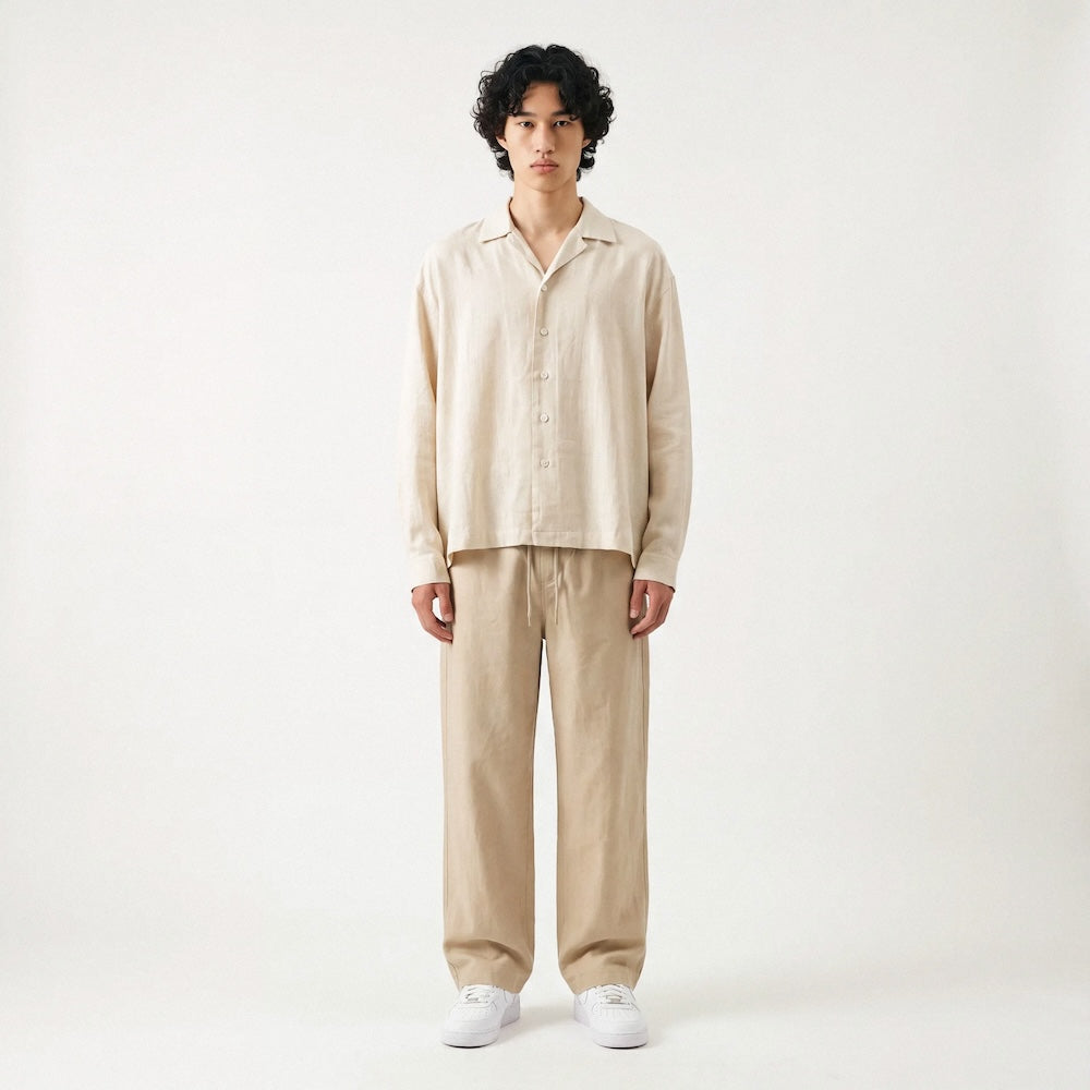 Suna - Chemise japonaise oversize cropped